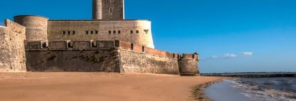 Fort Vauban seen across the sand at low tide, Fouras